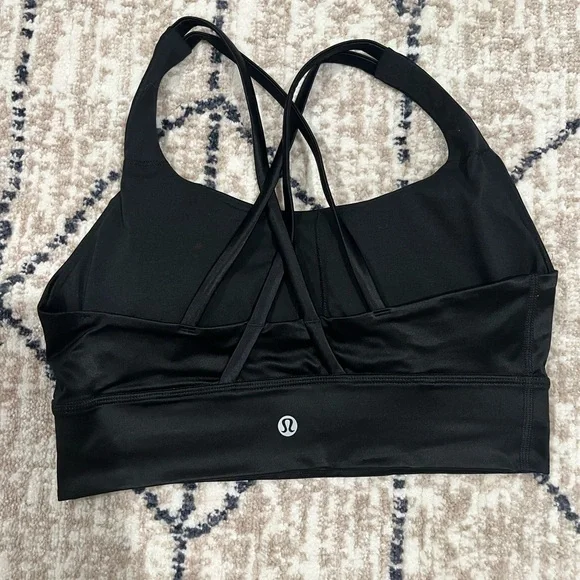 Lululemon Shine Energy Longline Black Sports Bra - Picture 2 of 3